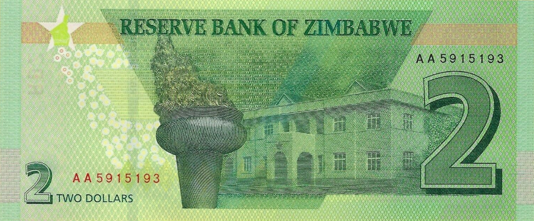 P 99b Zimbabwe 2 Dollars Year 2019